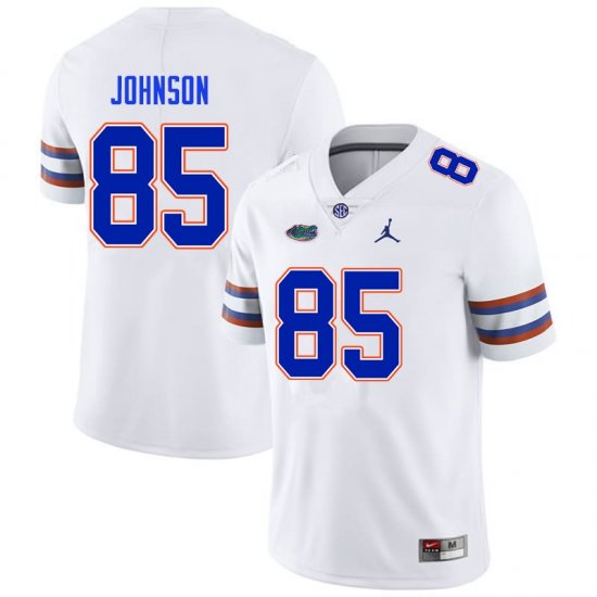 Men's Florida Gators #85 Kevin Johnson NCAA Nike White Authentic Stitched College Football Jersey FGG8262GB